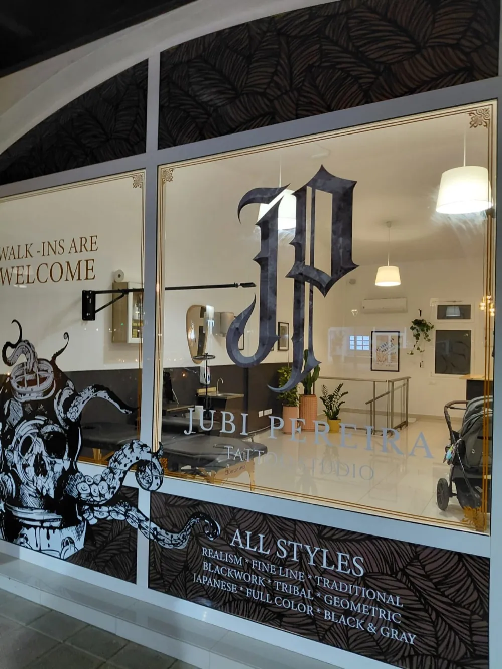Studio interior seen from the entrance